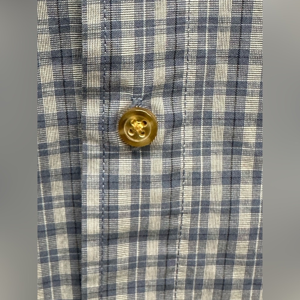 Wrangler Premium Button-Down Flannel Shirt Men's 3XL Long Sleeve Blue Plaid - Picture 5 of 8